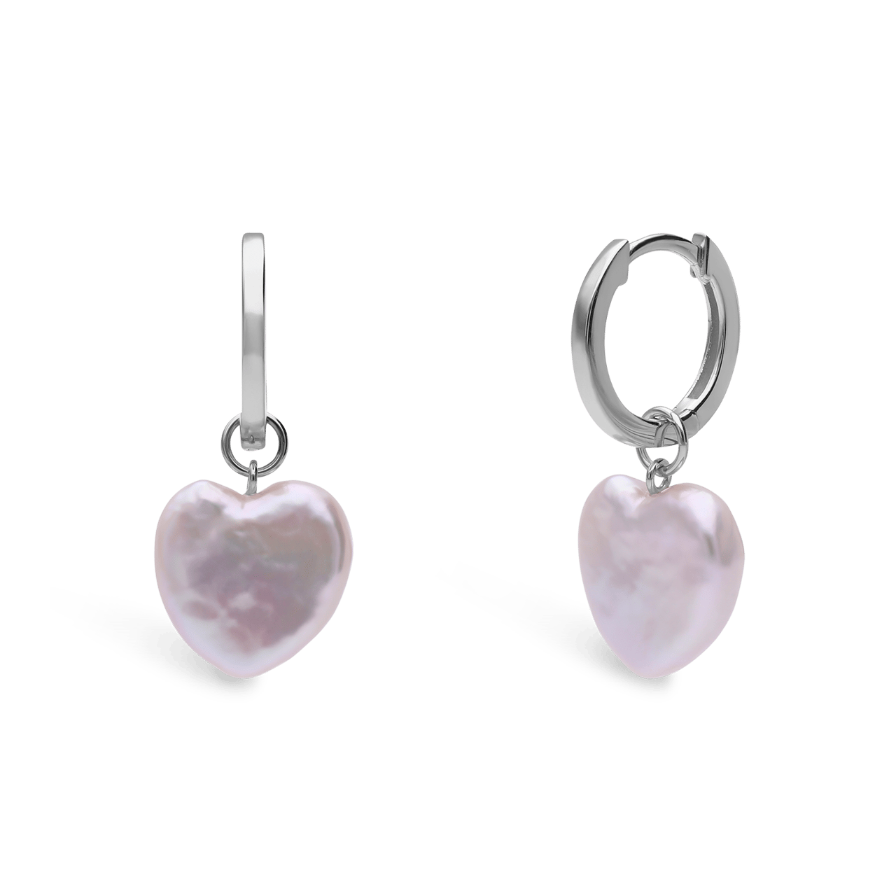 Ohrringe aus 925 Silber, Anhänger Herz, Perle