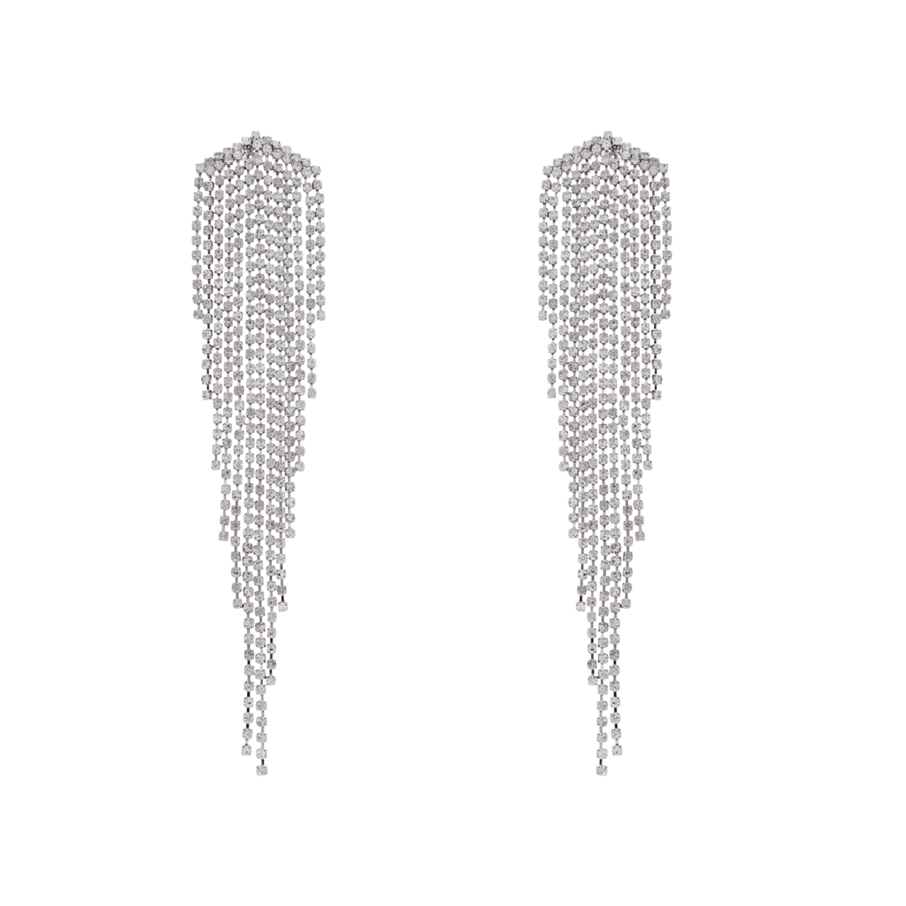 Bijoux zilverkleurige oorhangers met strass voor dames