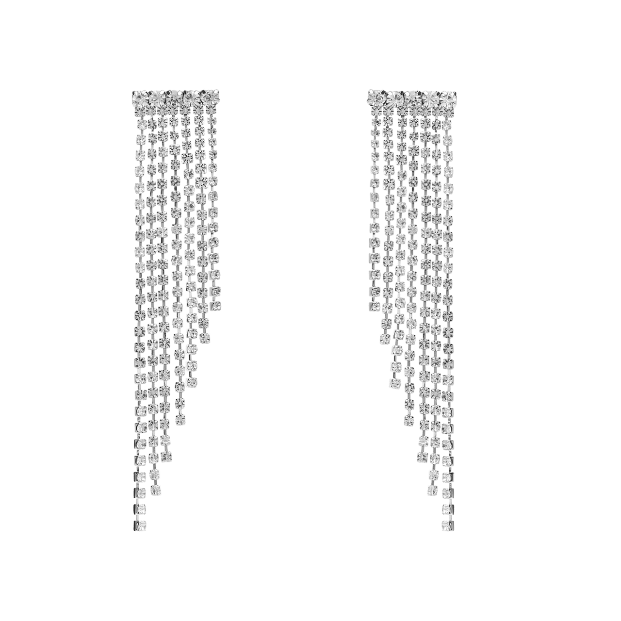 Bijoux zilverkleurige oorhangers met strass voor dames