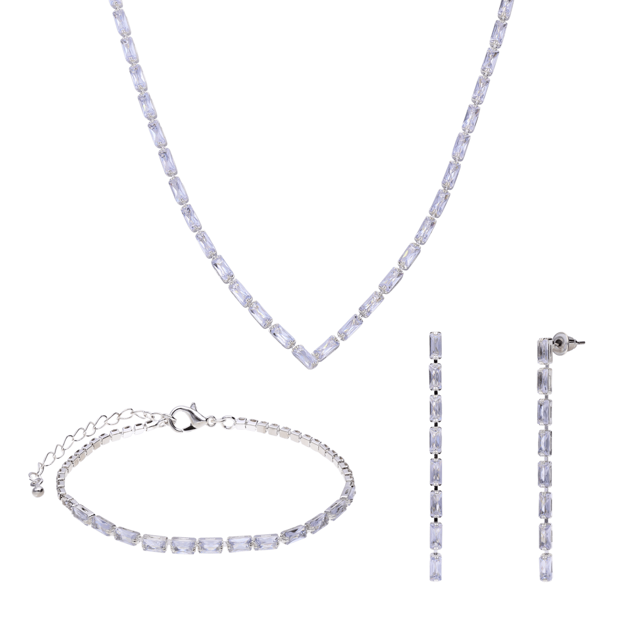 Cadeauset met Bijoux zilverkleurige voor dames