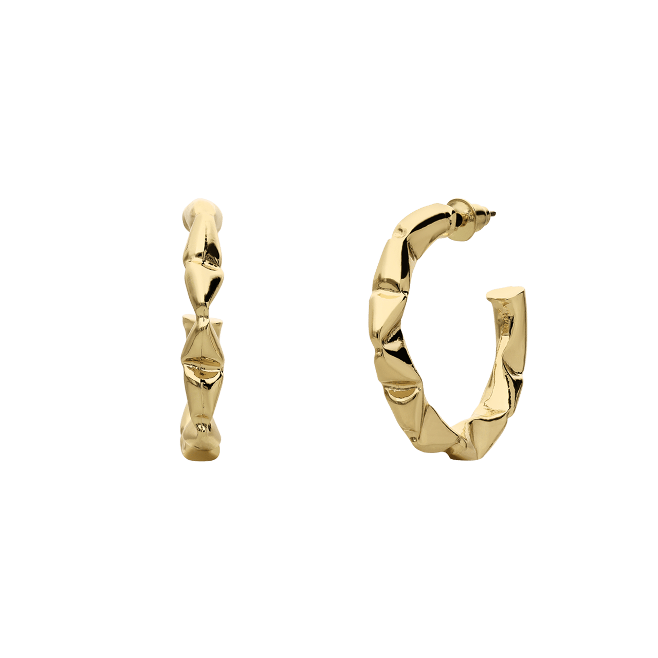 Goldfarbene Modeschmuckohrringe, gedreht