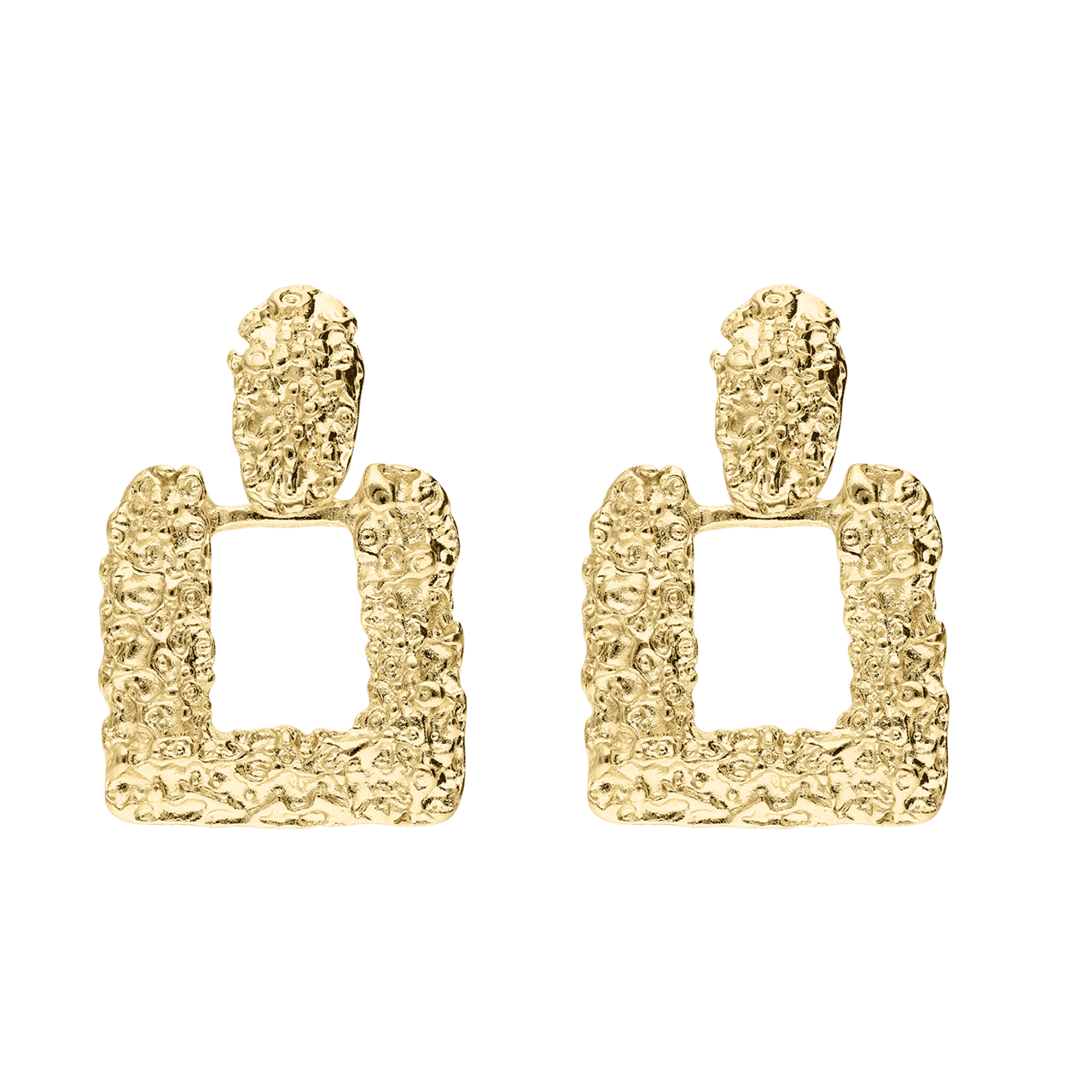Goldfarbene Modeschmuckohrringe, Quadrat
