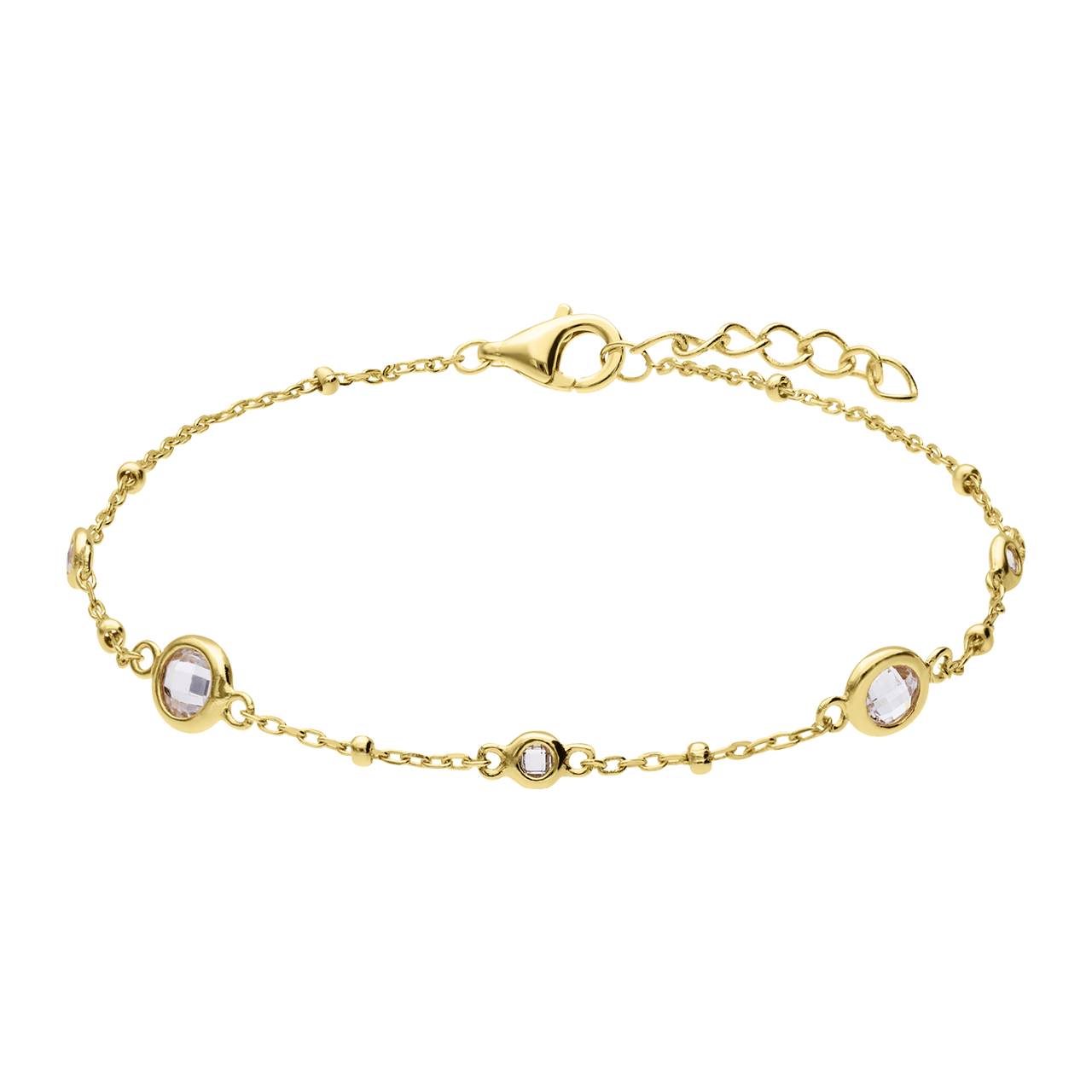 Armband aus 925er Silber, vergoldet, Zirkonia