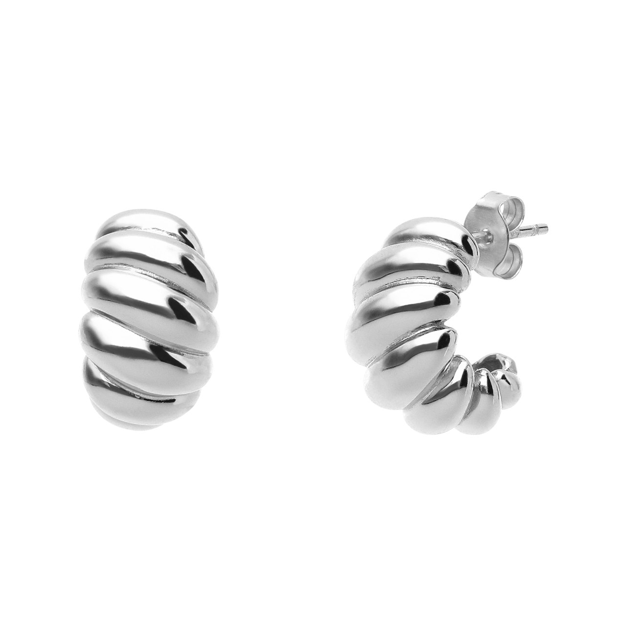 Ohrstecker aus 925er Silber, Croissant