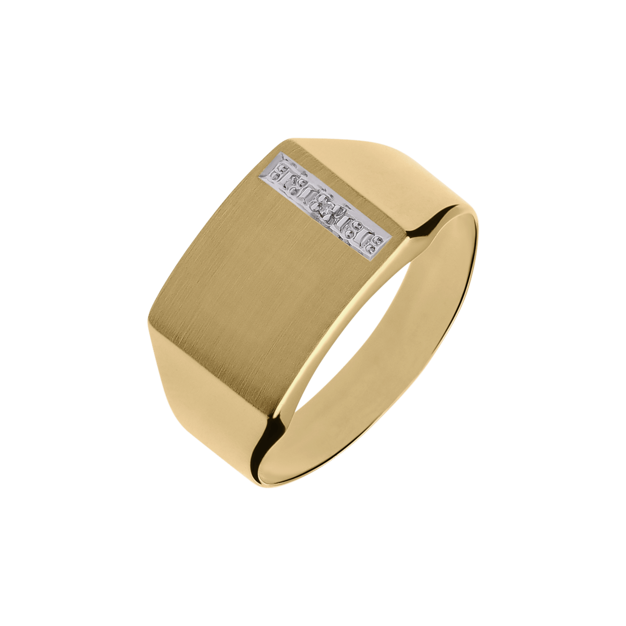 14 Karat Goldsiegelring mit Diamant 0,005ct
