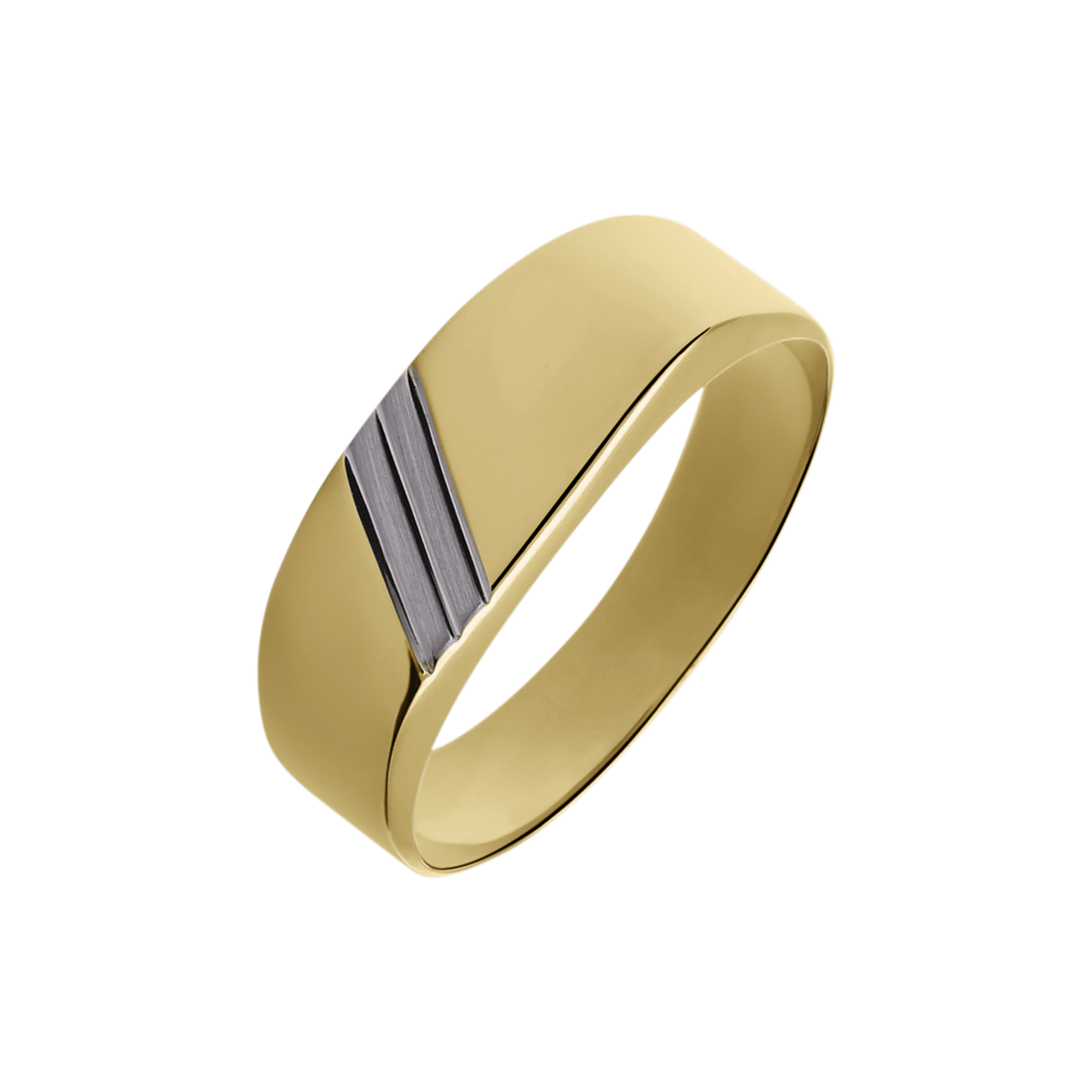 14 Karat Goldsiegelring Streifen