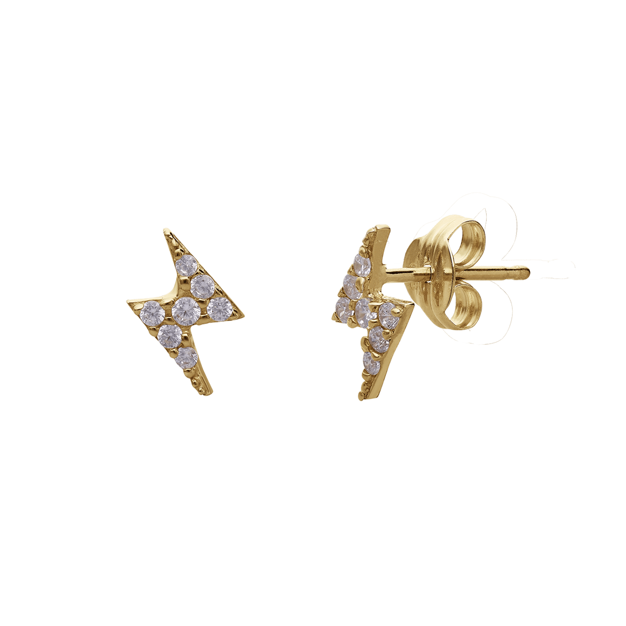 Ohrringe aus 375er Gold, Blitz mit Zirkonia
