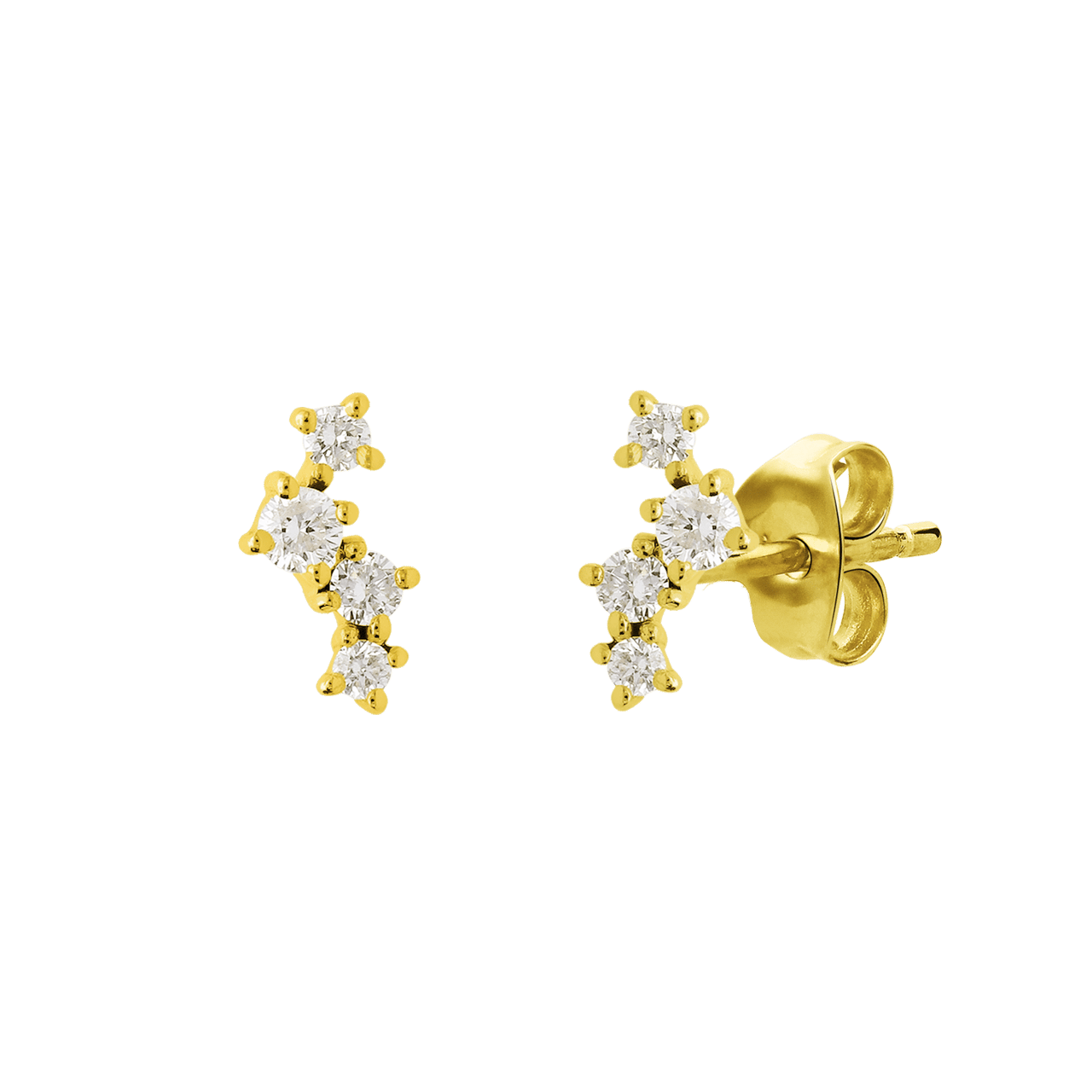 14 Karaat gouden oorbellen diamant 0,17