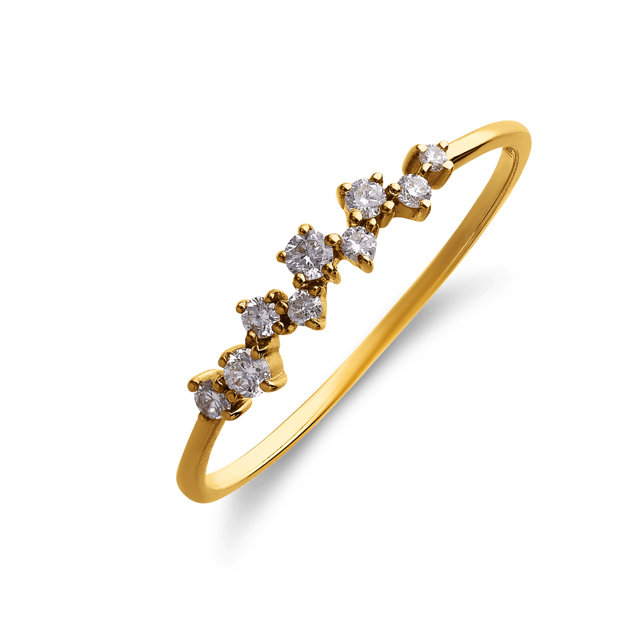 14 Karat Goldring mit Diamant 0,15