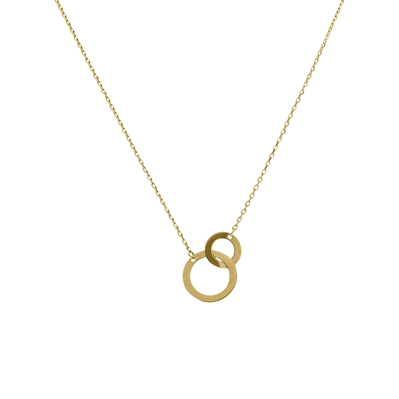 Halskette aus 585er Gelbgold mit 2 Kreisen