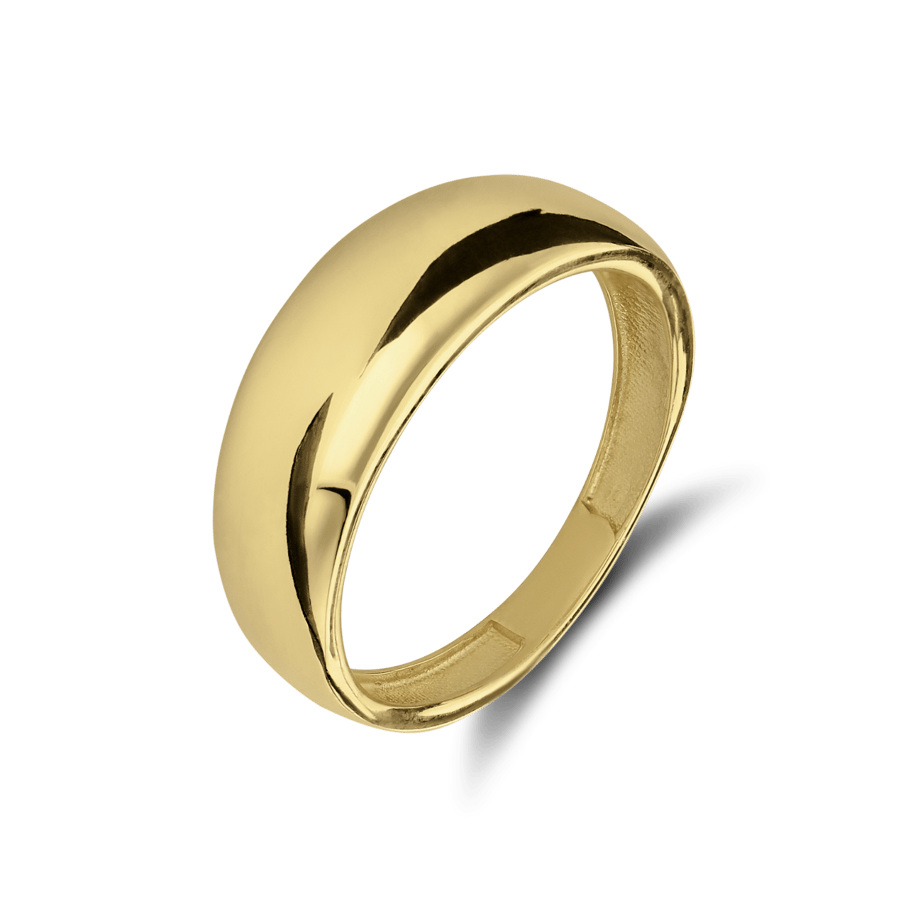 14 karaat geelgouden ring bered