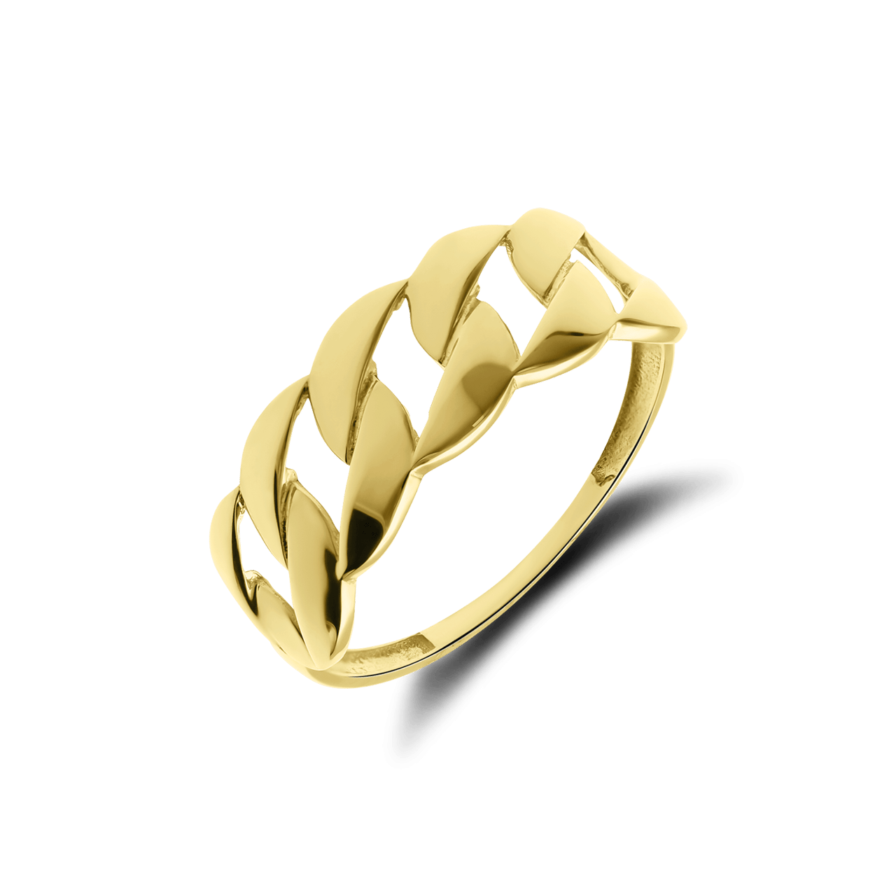 14 Karat Gelbgoldring mit Gourmetgliederung