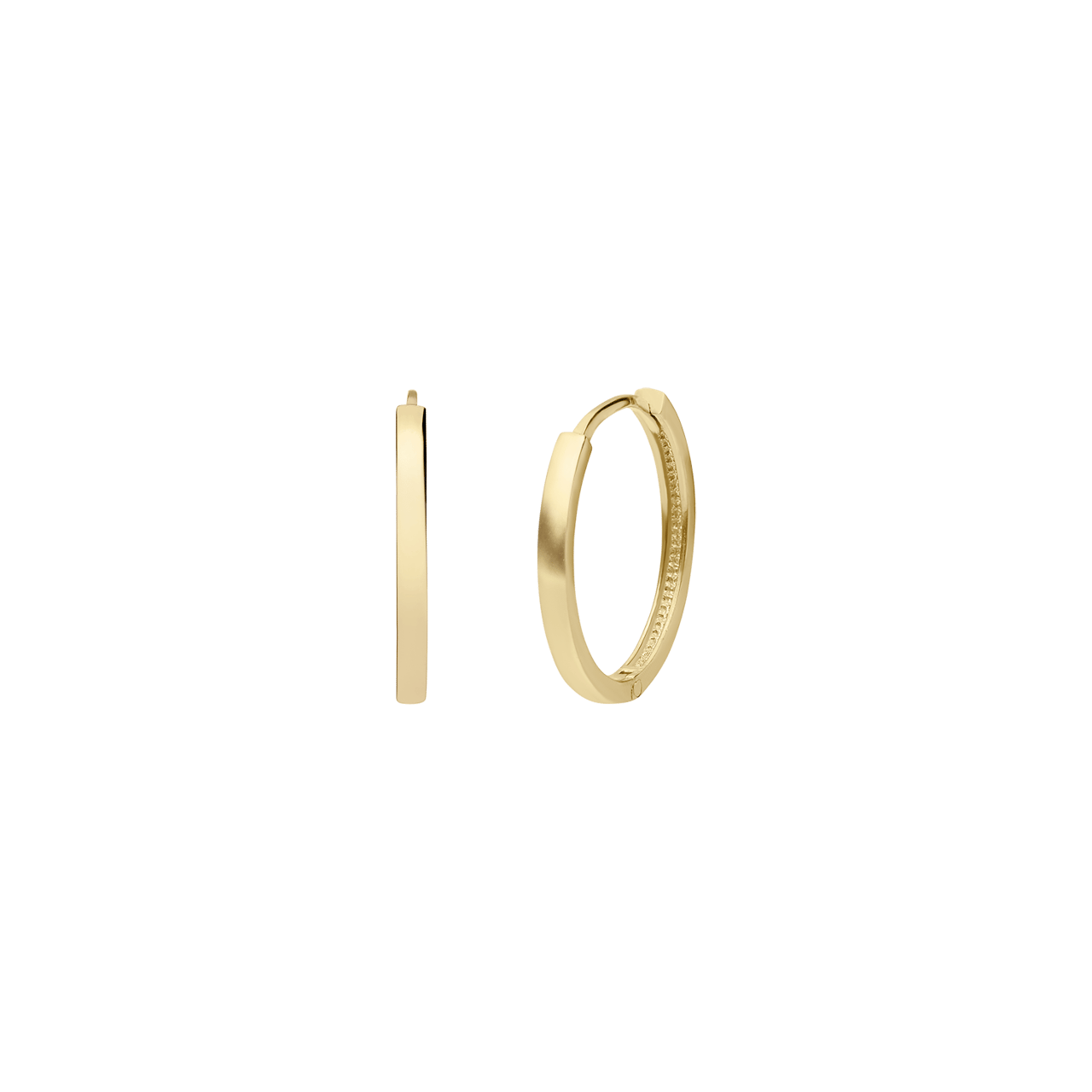 14 karaat geelgouden oorringen 14mm