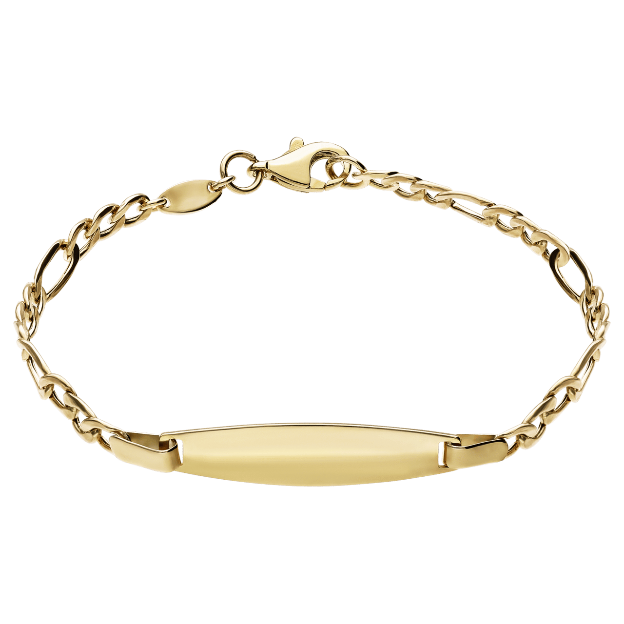 Plattenarmband aus 375er Gold mit Figaroglied