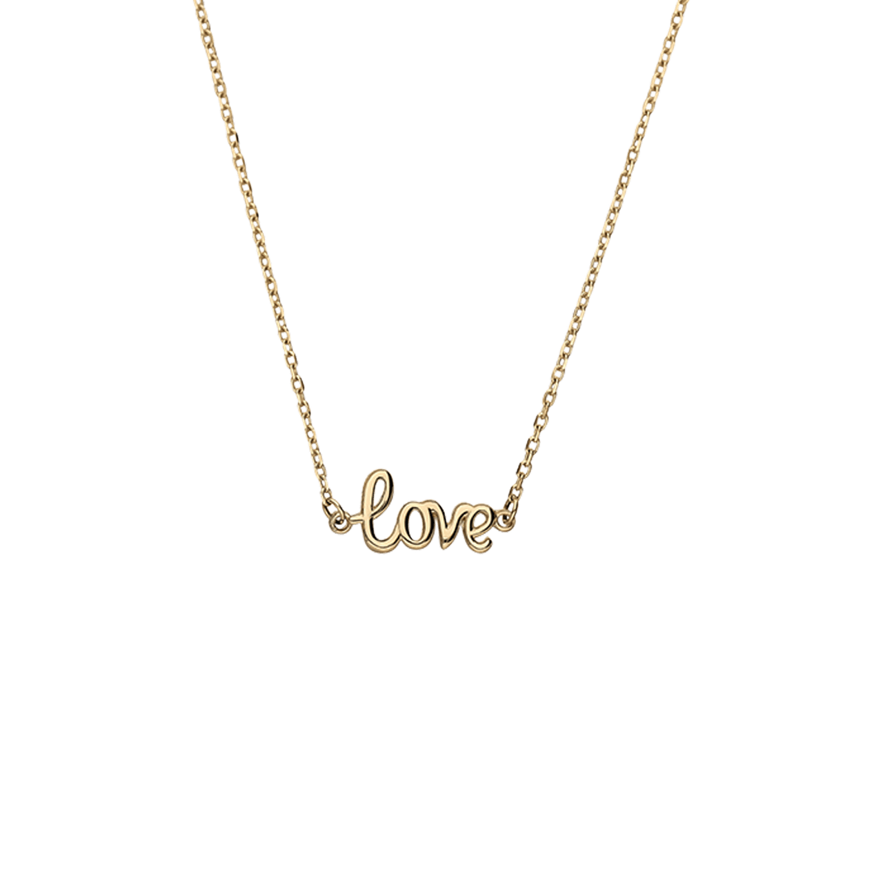Halskette aus 375er Gold mit dem Schriftzug „love“