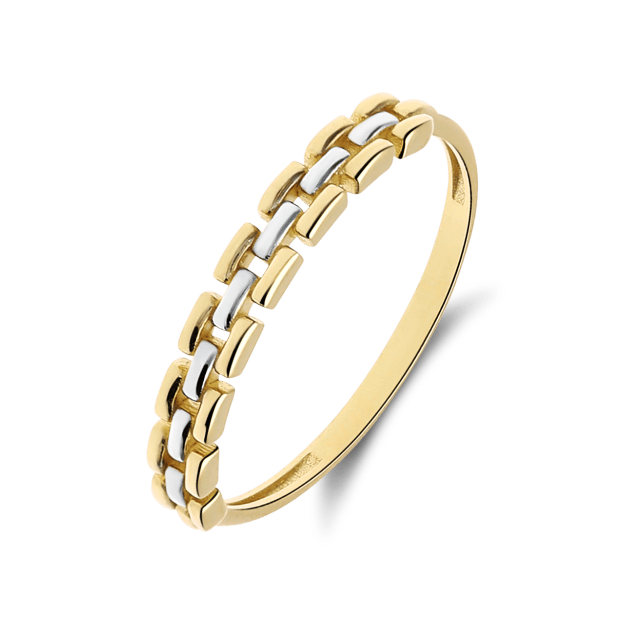 14 Karat Gelbgoldring mit Panthere-Gliedern
