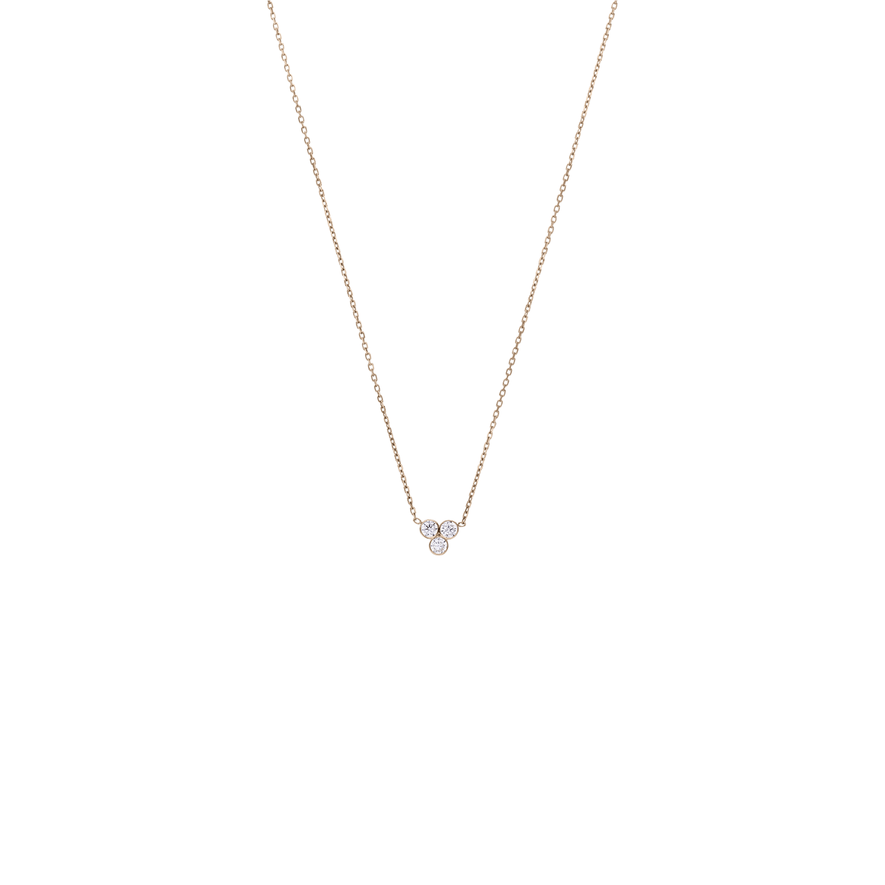 Halskette aus 585er Gold, 3 Zirkoniasteine