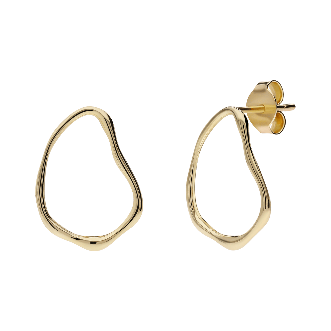 Ohrring aus 585er Gold, Welle, Öse