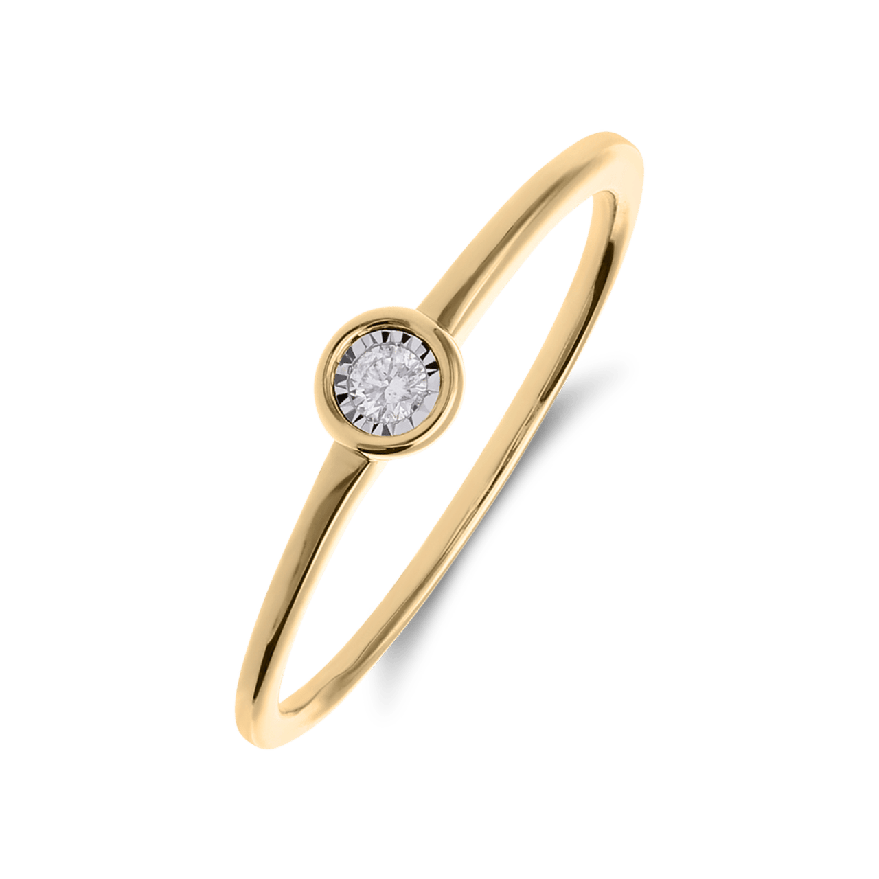 14 Karat Goldring mit Diamant 0,04 ct