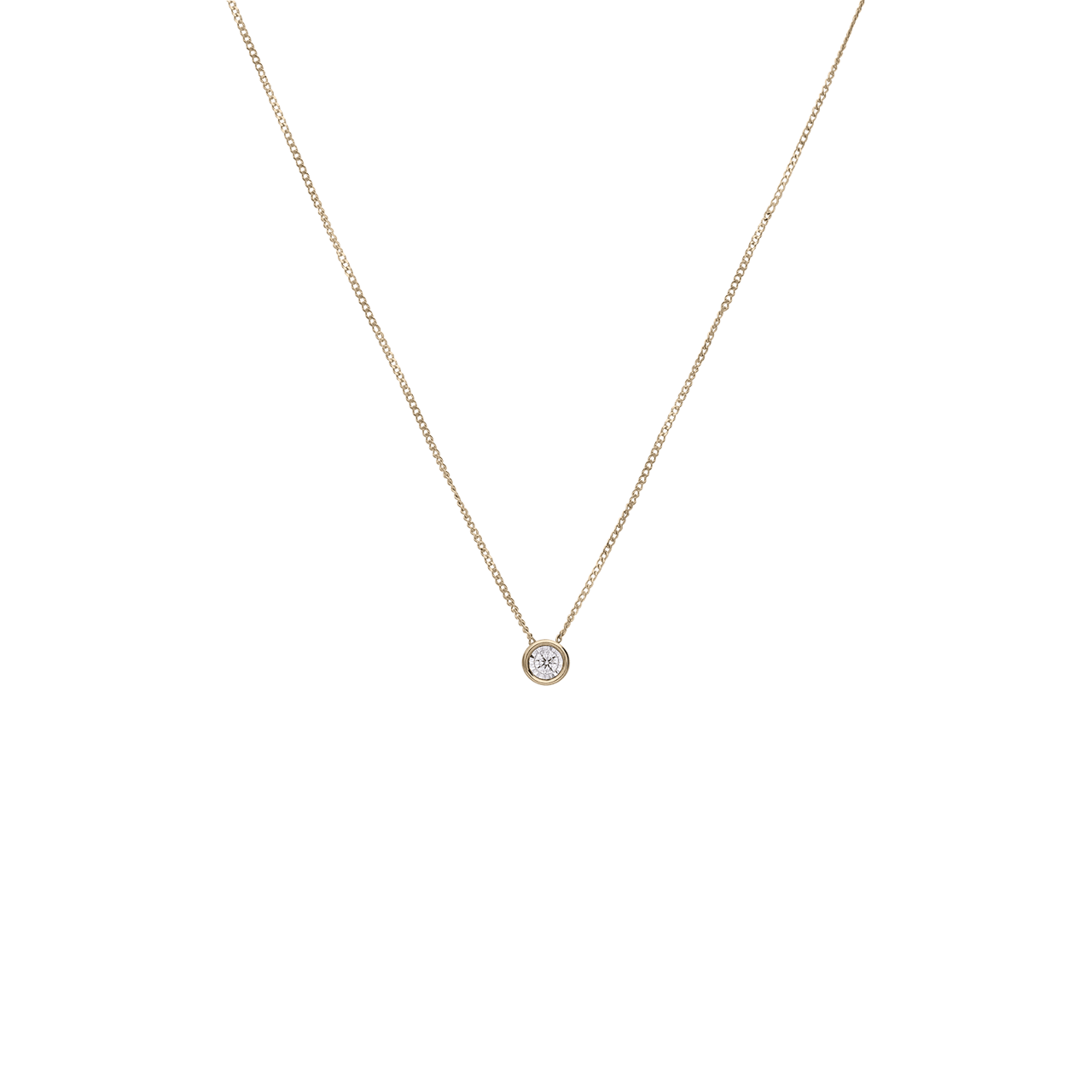 14 Karaat gouden ketting diamant 0,04ct
