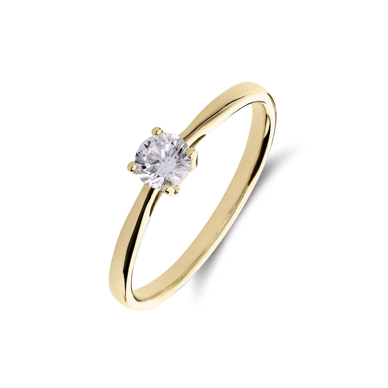 14 Karat Goldring mit lab-grown Diamant 0,30 ct