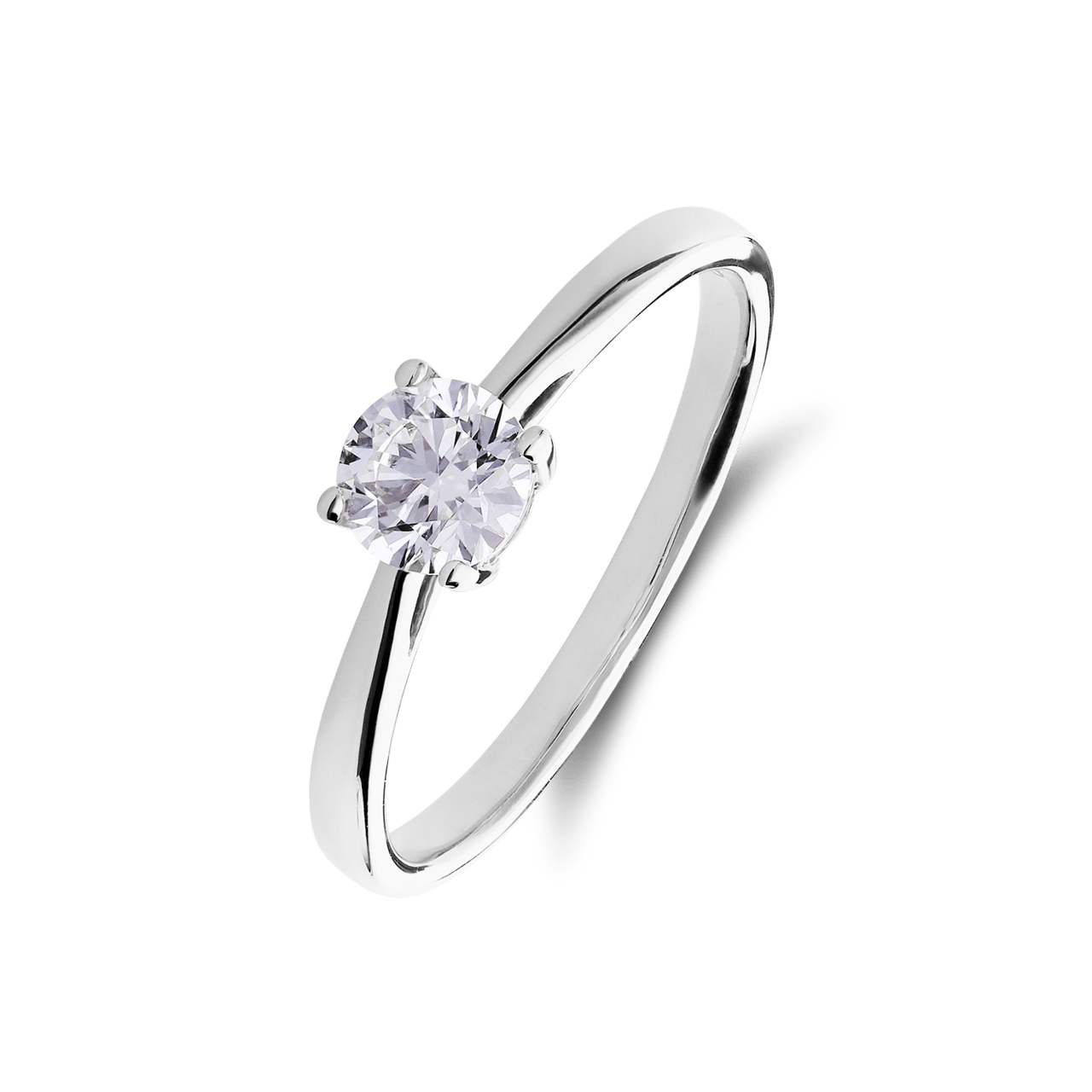 14 Karat Weißgold Solitärring mit lab-grown Diamant 0,50 ct