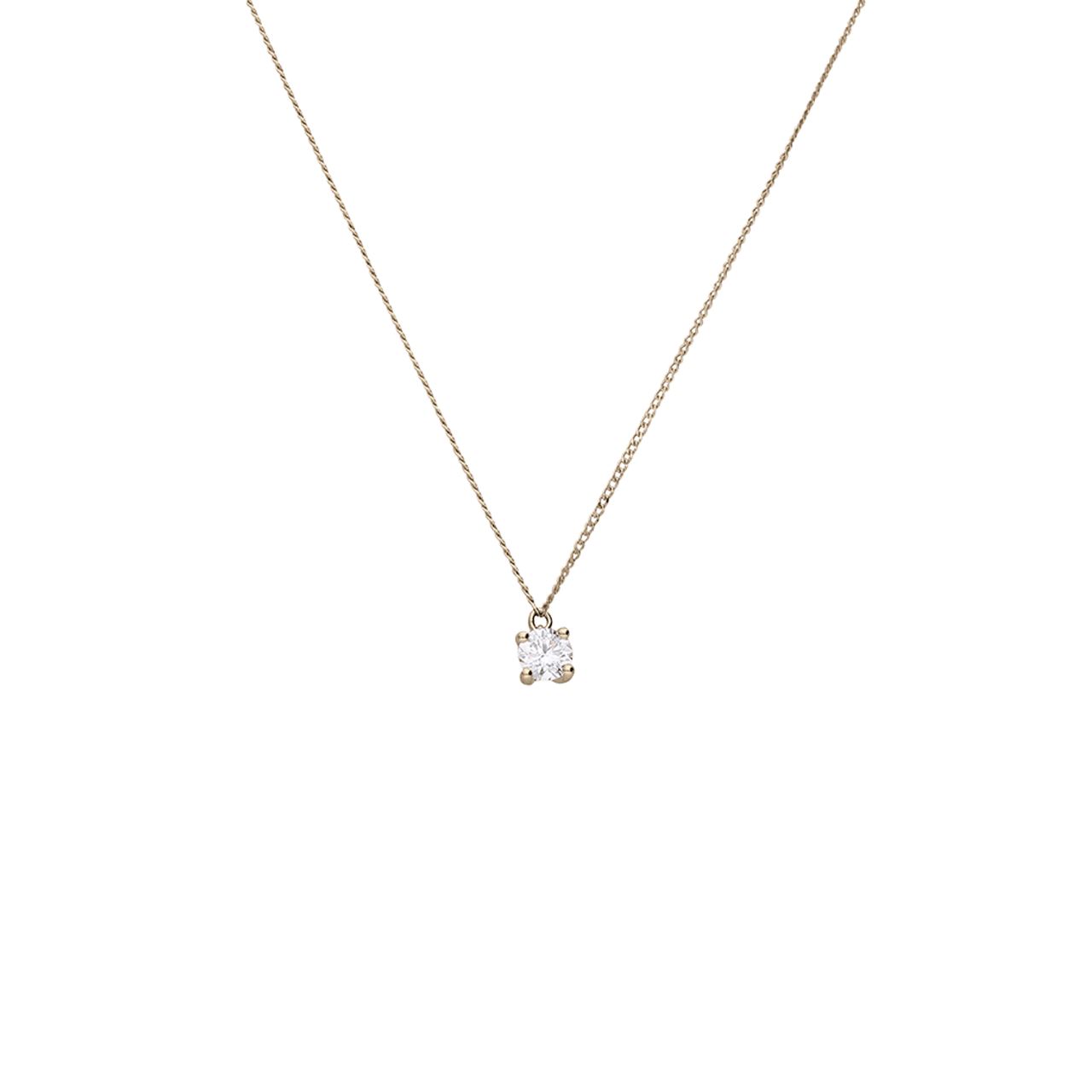 Halskette aus 585er Gold mit laborgezüchtetem Diamanten (0,20 ct)