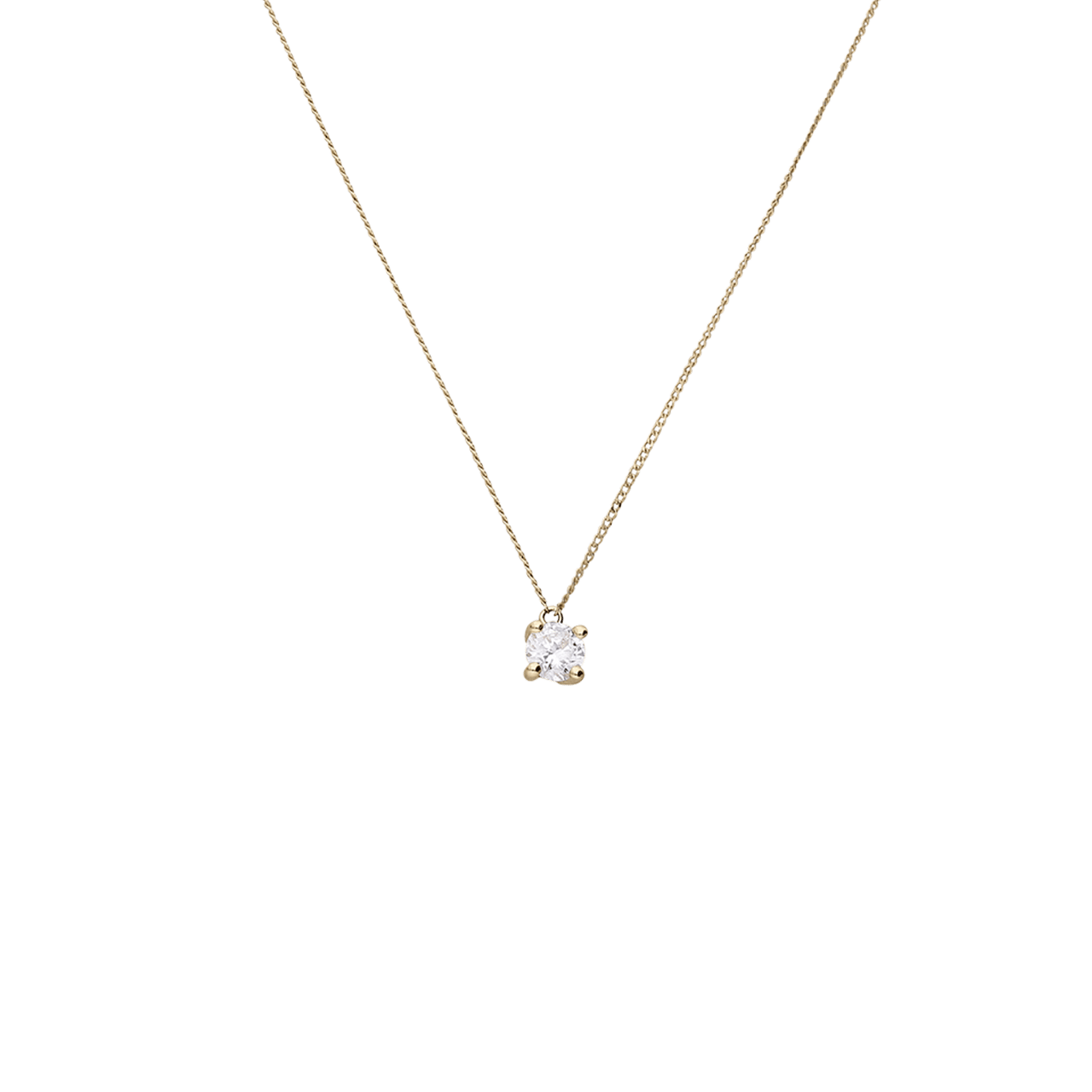 Halskette aus 585er Gold mit laborgezüchtetem Solitär (0,3 ct)
