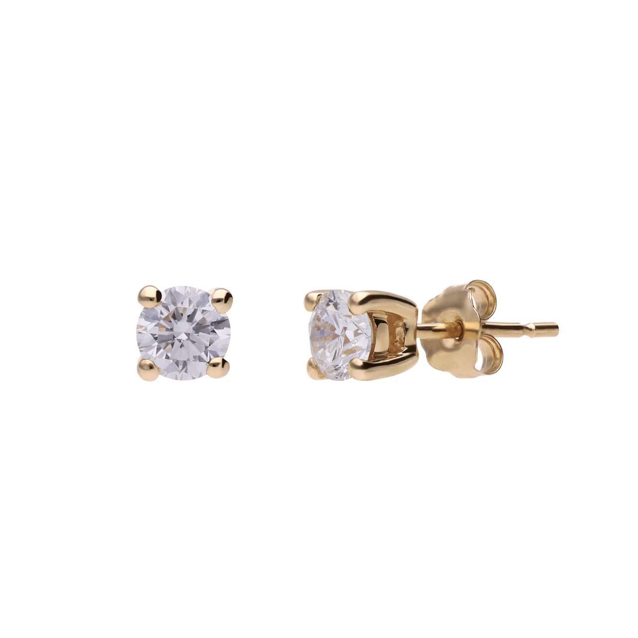 14 Karat Goldohrringe mit laborgezüchtetem Diamanten 0,60 ct.
