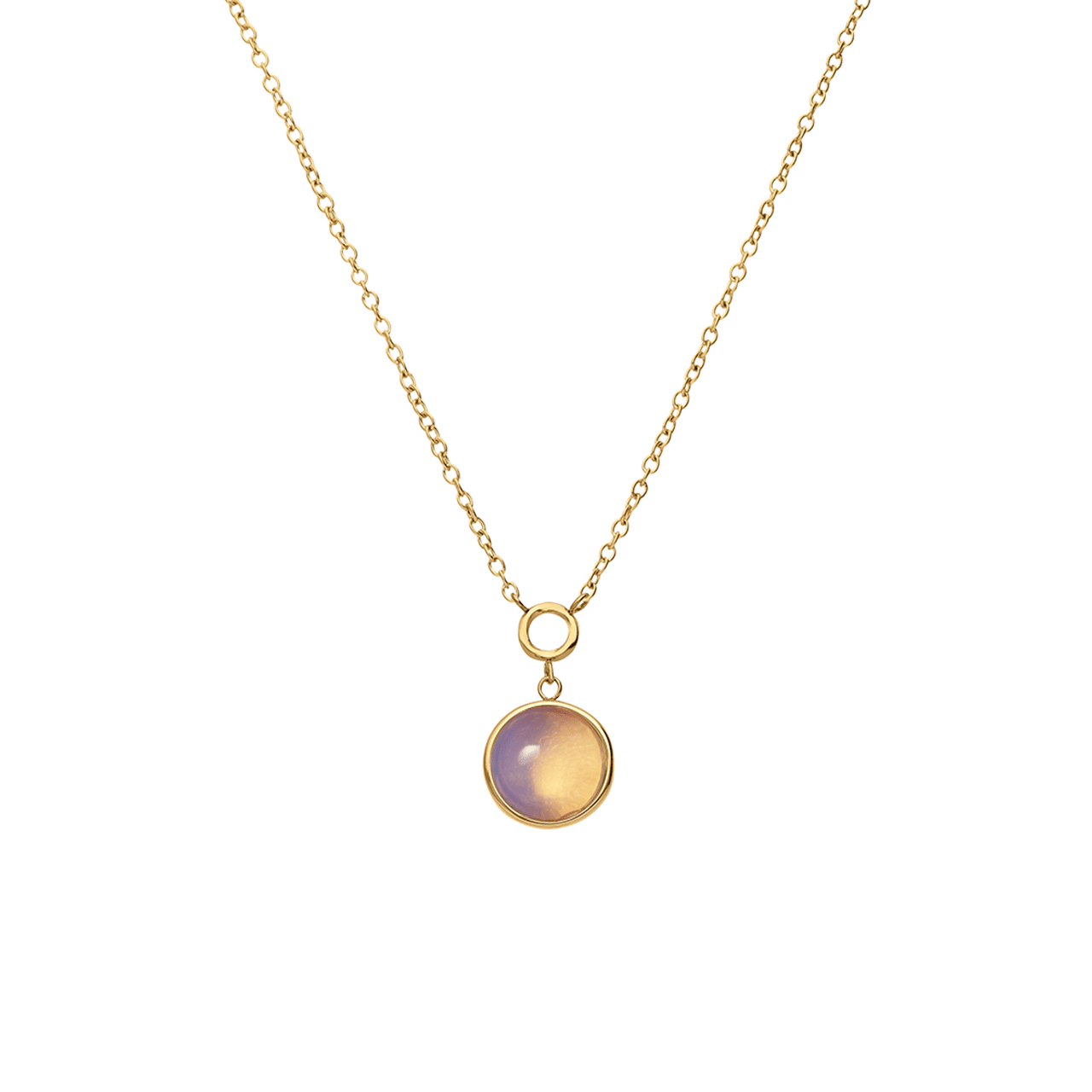 Stainless steel goldplated ketting met opaal