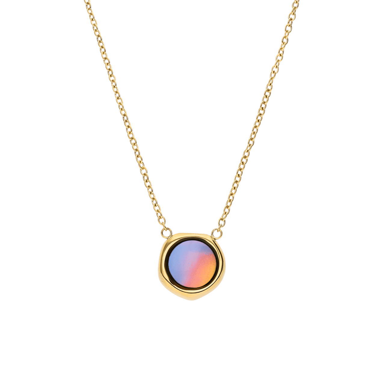 Stainless steel goldplated ketting met opaal