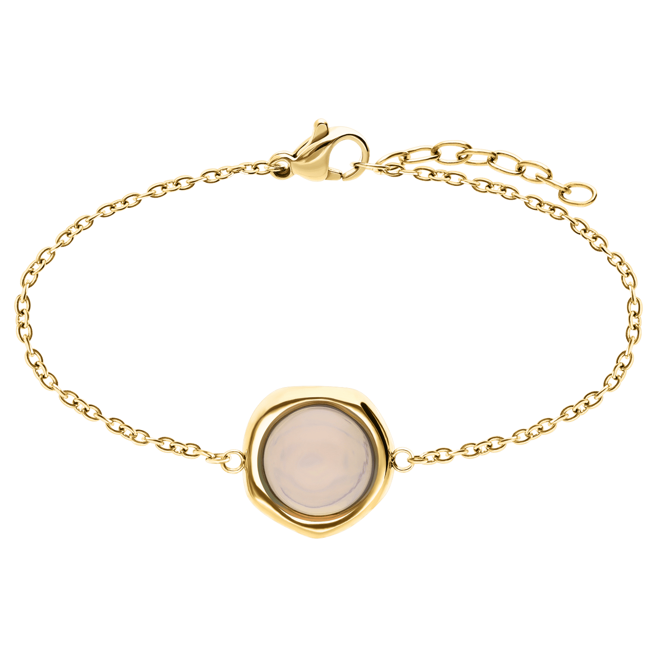 Stainless steel goldplated armband met opaal