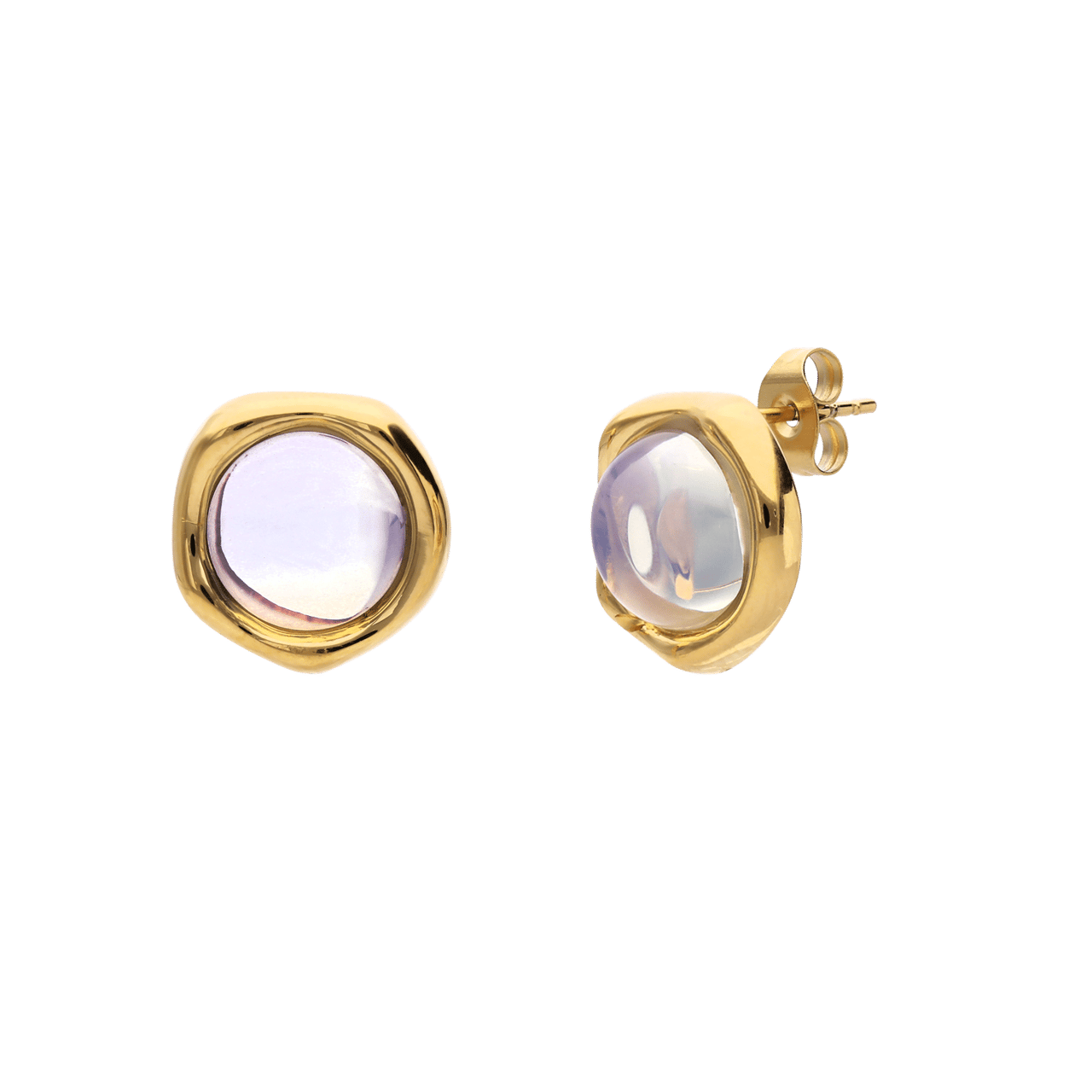 Ohrringe aus Edelstahl, vergoldet, mit Opal