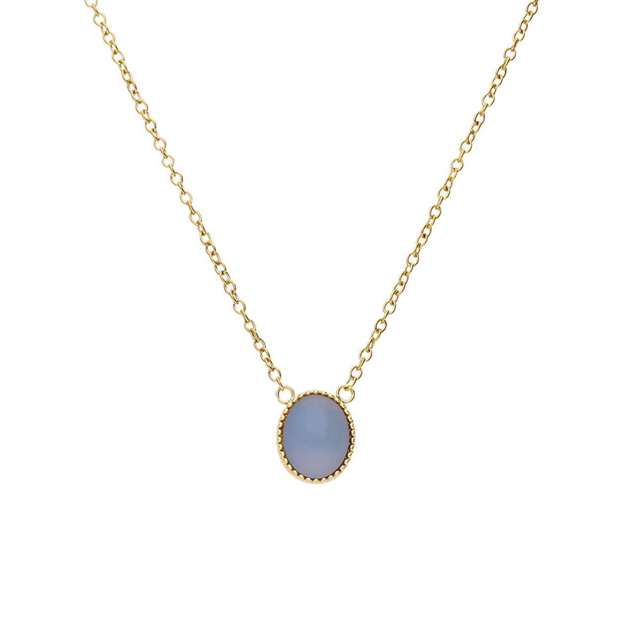 Stainless steel goldplated ketting met hanger met opaal voor dames