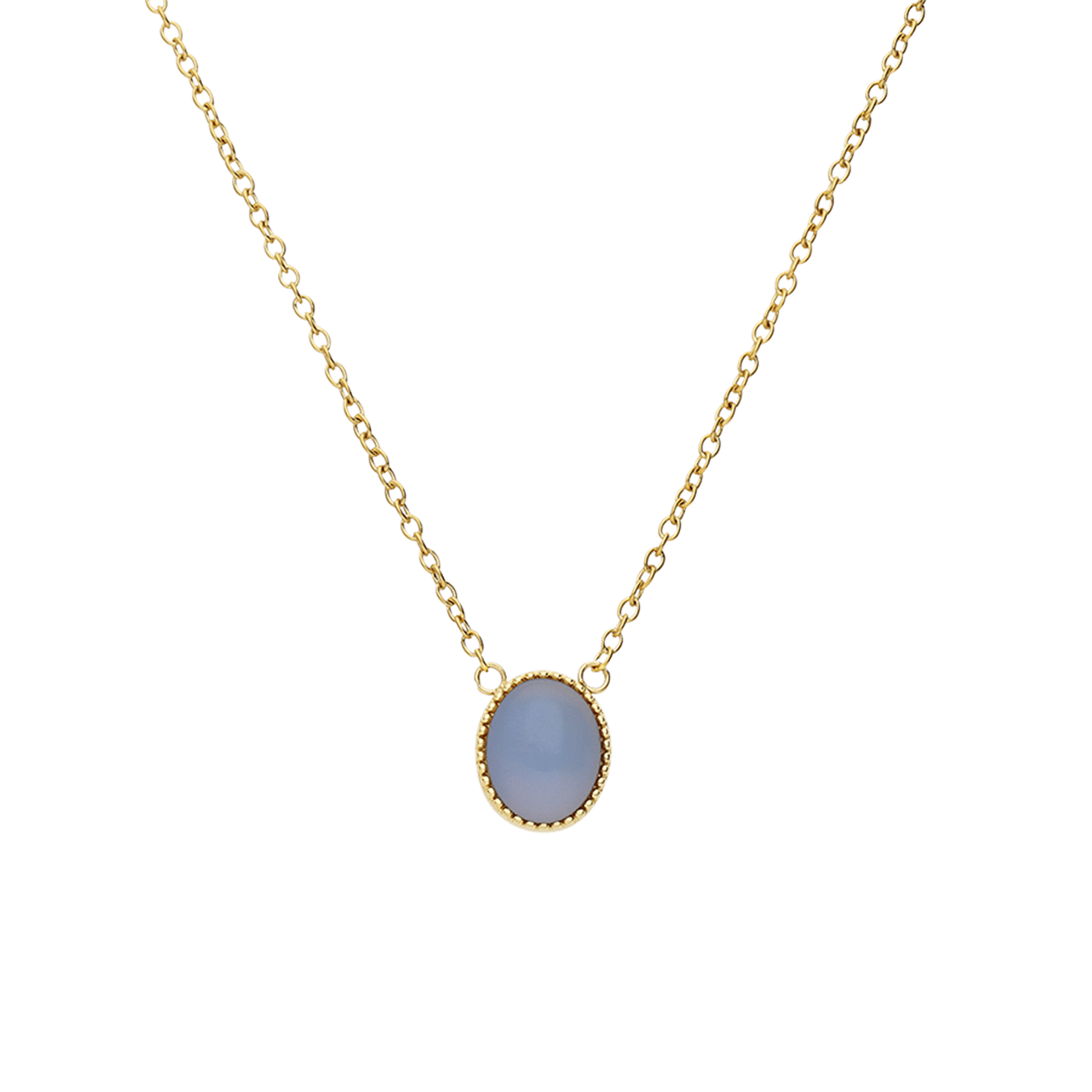 Stalen goldplated ketting met hanger met opaal voor dames