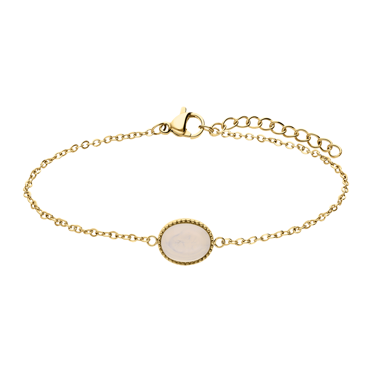 Armband aus Edelstahl, vergoldet, mit Opal