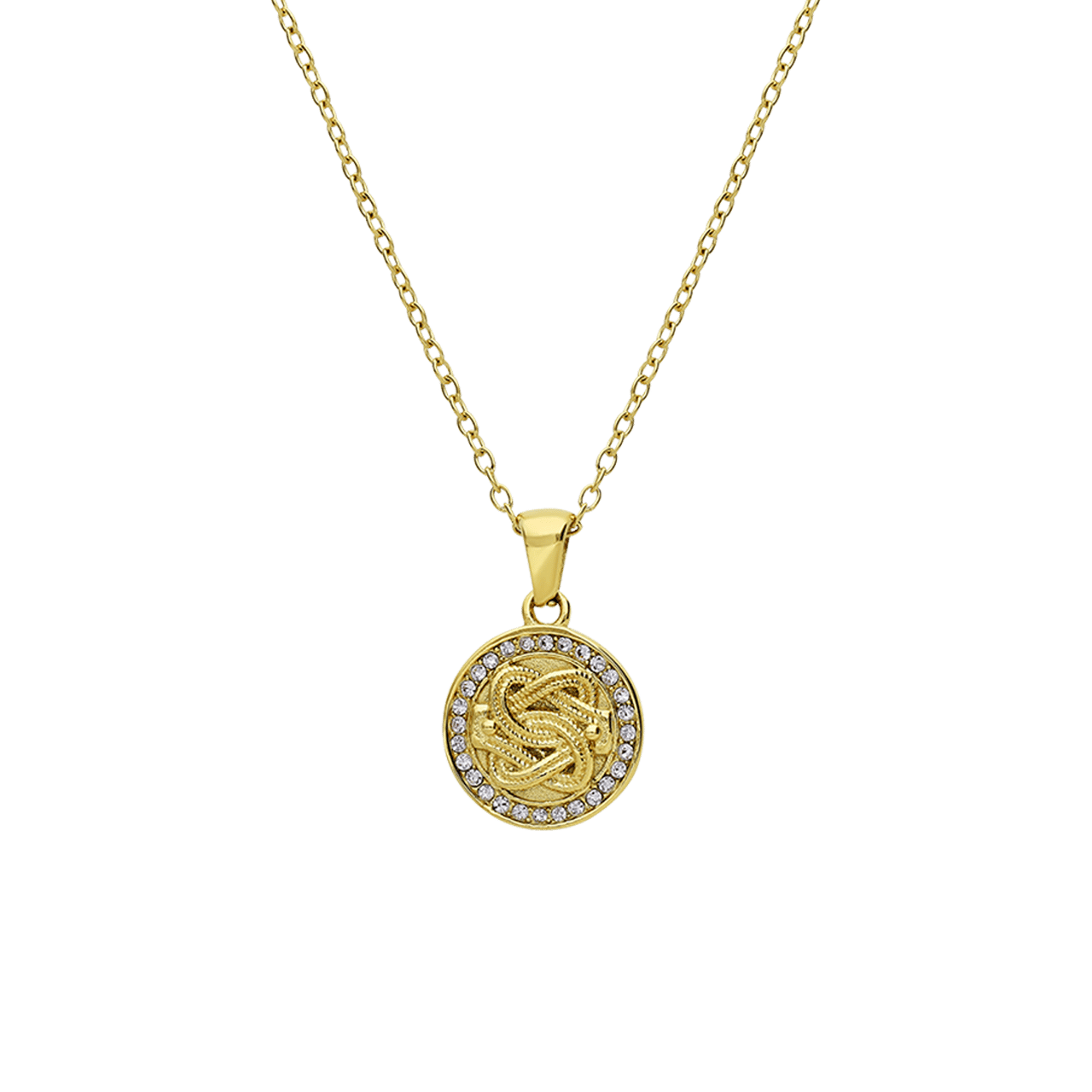 Stainless steel goldplated ketting met mattenklopper