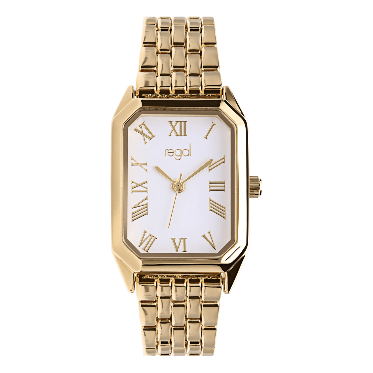 Regal Armbanduhr, goldfarben, mit römischen Ziffern