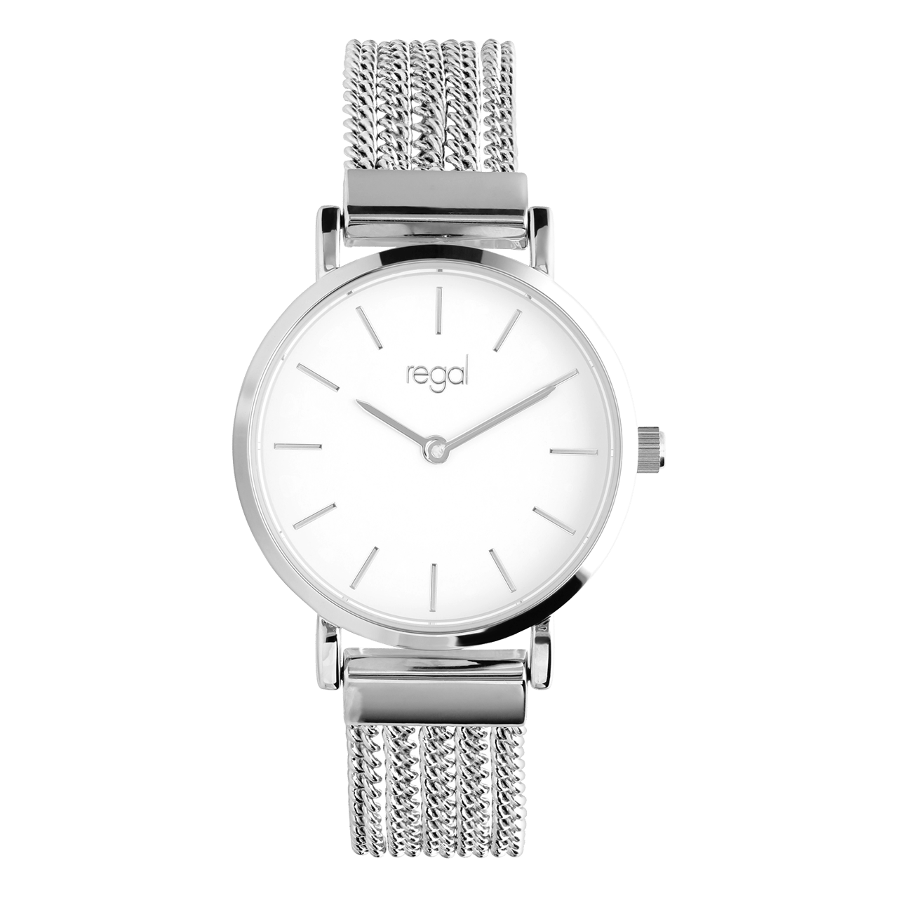 Regal Armbanduhr mit silberfarbenem Gourmetarmband mit Gourmetgliedern