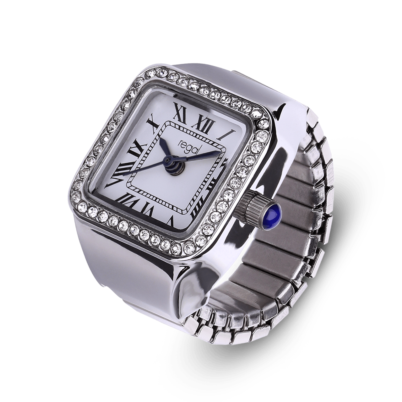 Regal ring horloge zilverkleurig met zirkonia