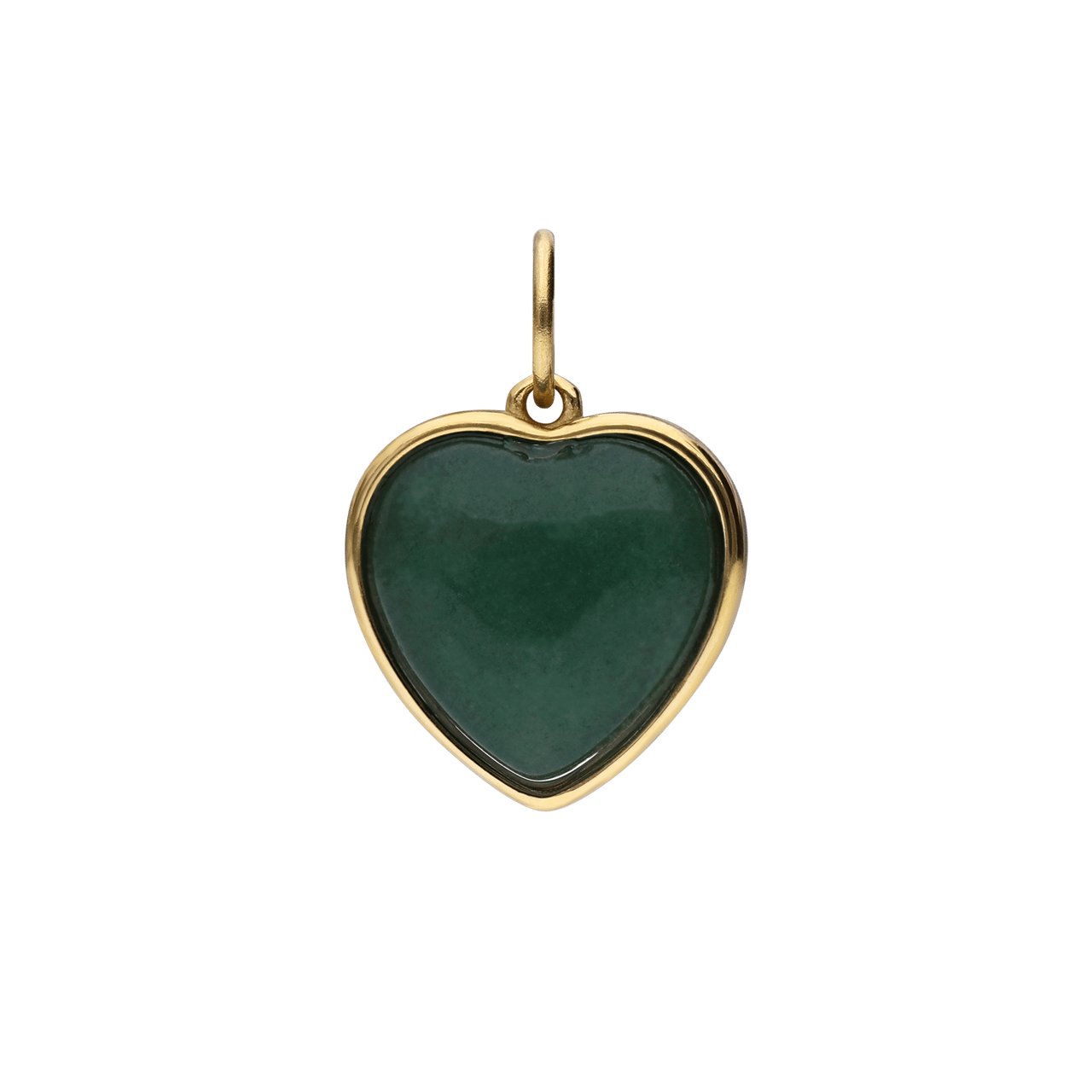 Stalen goldplated hanger hart met green aventurine voor dames