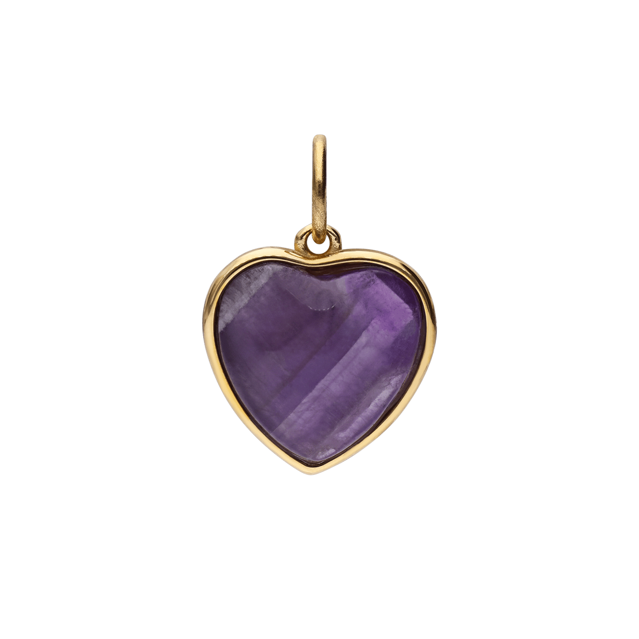 Stalen goldplated hanger hart met amethyst voor dames