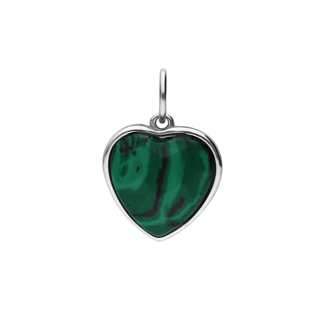 Stainless steel bedel hart met malachite