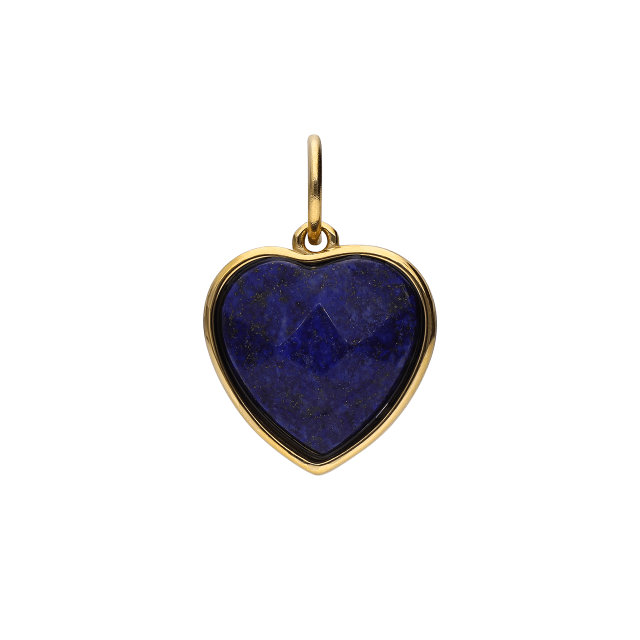 Stainless steel goldplated bedel hart met lapis lazuli