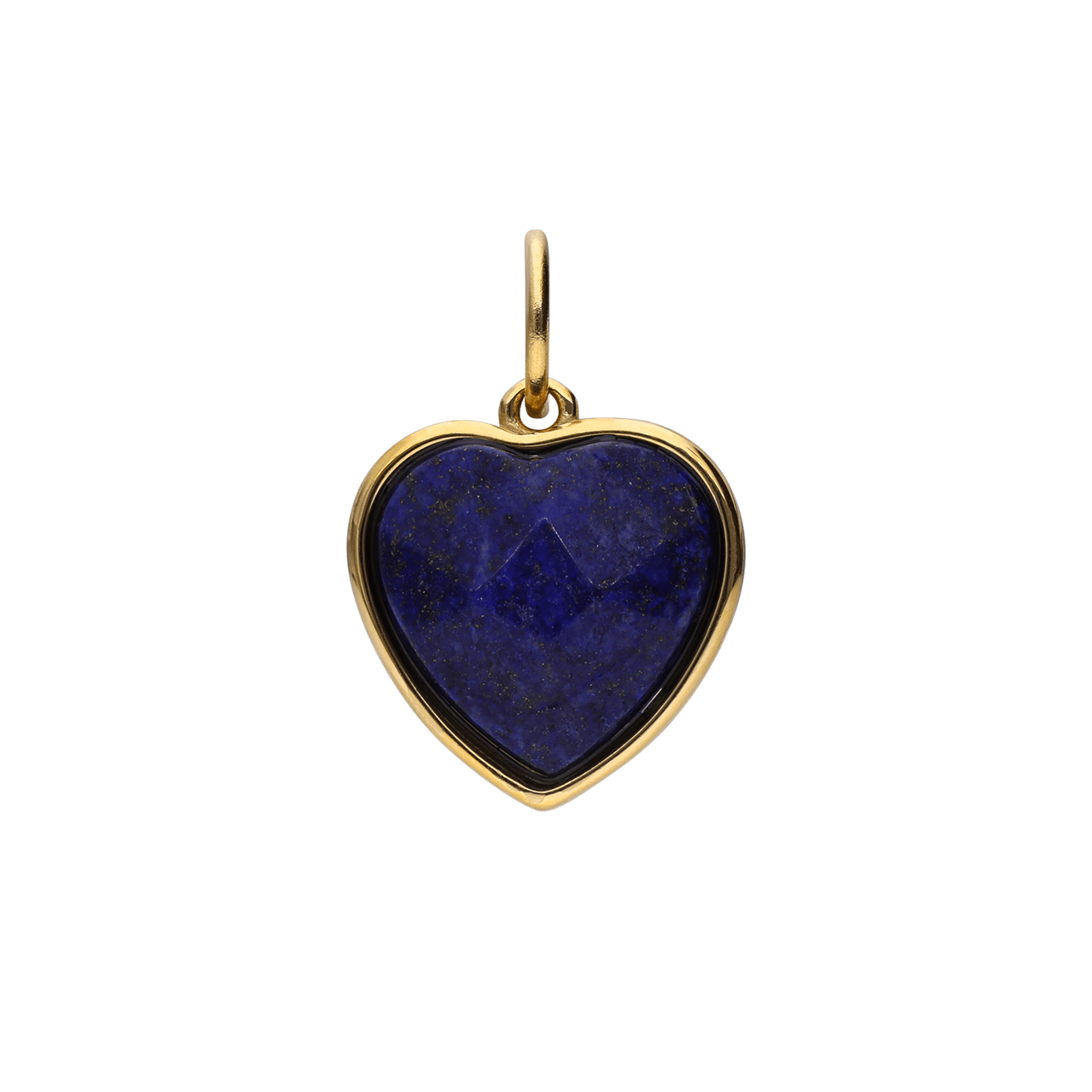 Stalen goldplated hanger hart met lapis lazuli voor dames