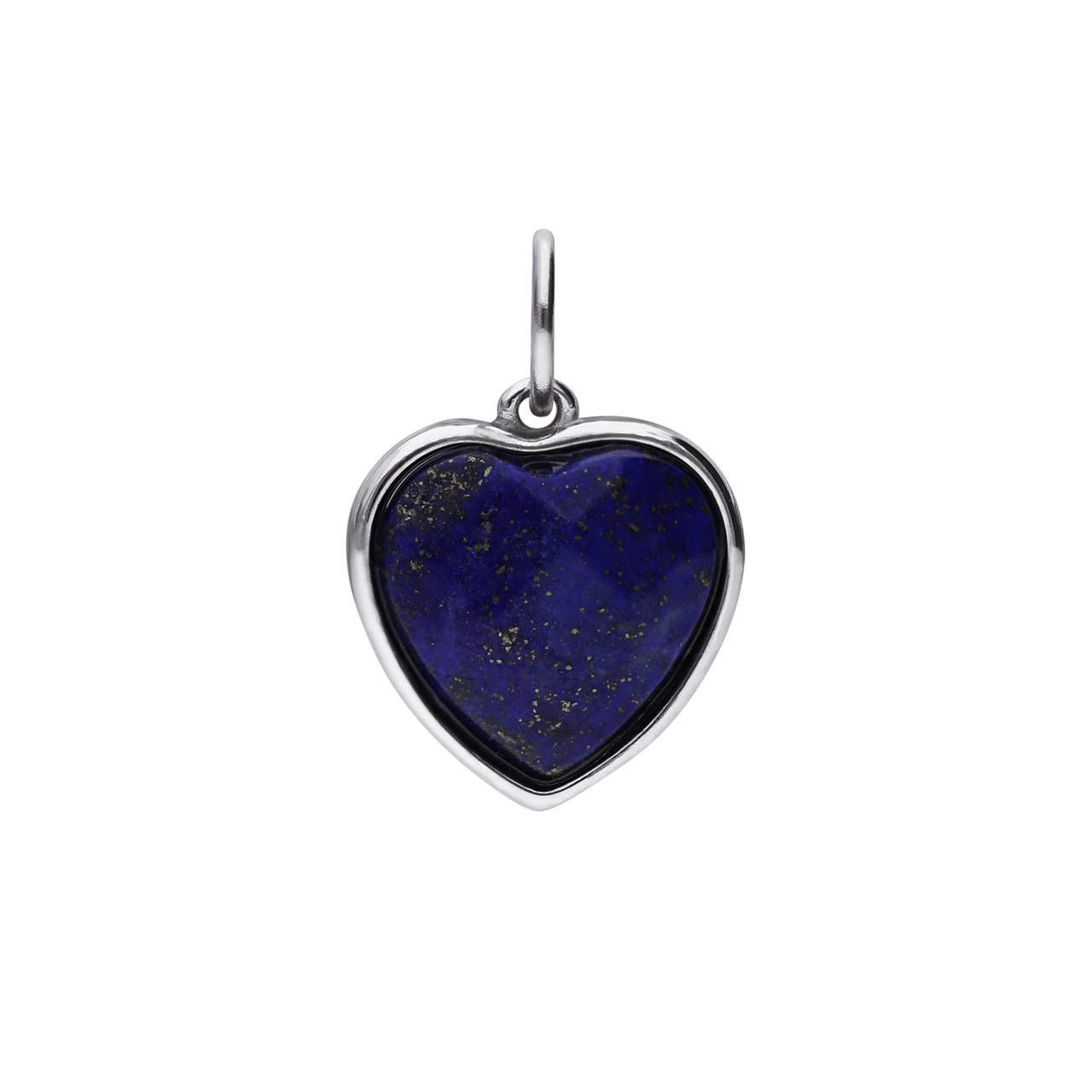 Stainless steel bedel hart met lapis lazuli