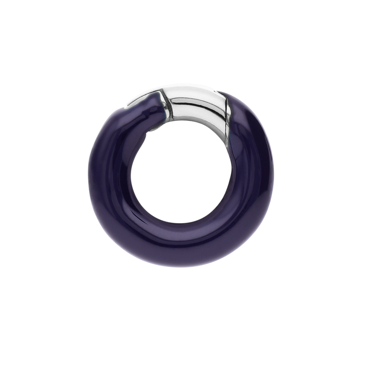 Stainless steel bedel sluiting rond donkerblauw emaille