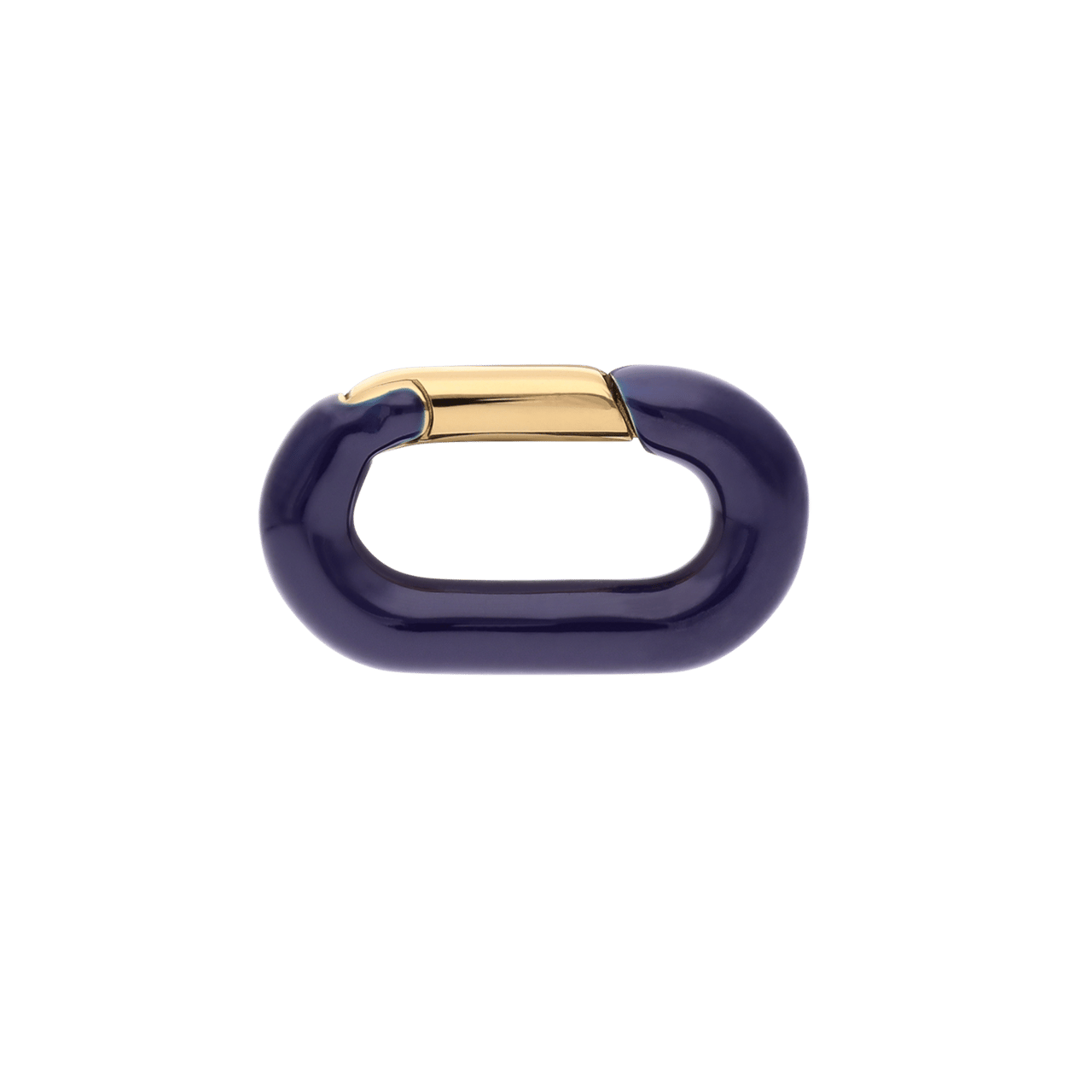 Stainless steel goldplated bedel sluiting ovaal donkerblauw