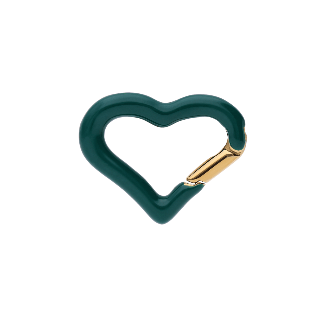 Stainless steel goldplated hanger hart met groene email voor dames