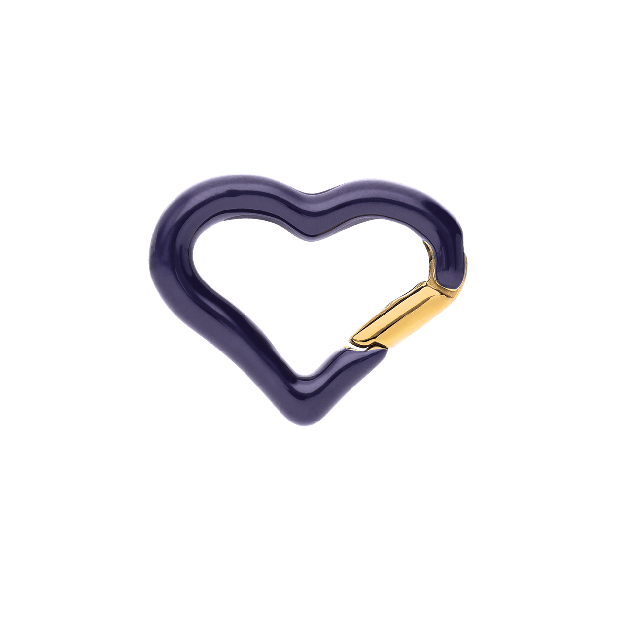 Stainless steel goldplated bedel sluiting hart donker blauw